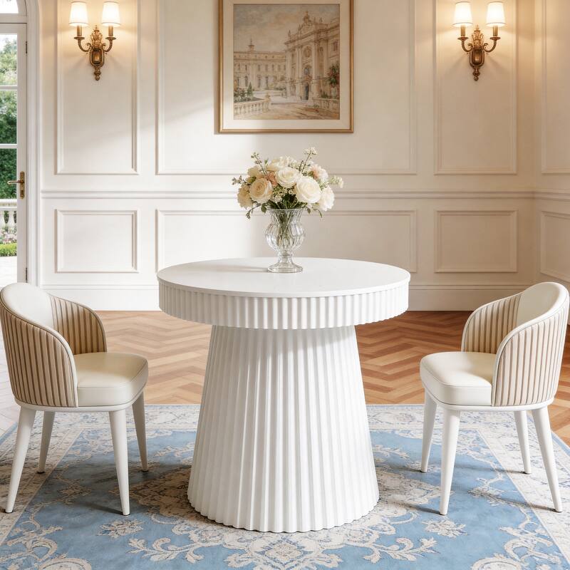 Small Dining Table, Modern Round Kitchen Table, 31.5" Circle Dining Tables for Kitchen, Dining Room, Living Room, Apartment