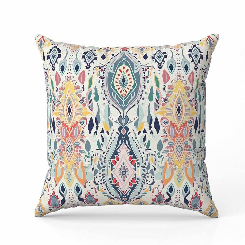Ethnic Elegance Faux Suede Reversible Throw Pillow Blue and Orange