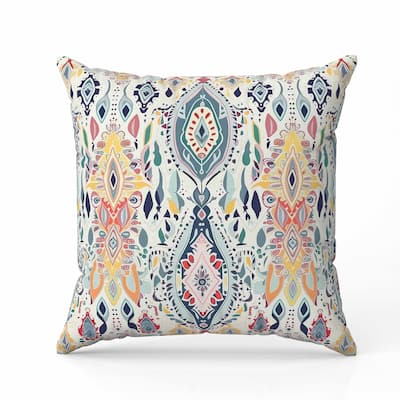 Ethnic Elegance Faux Suede Reversible Throw Pillow Blue and Orange