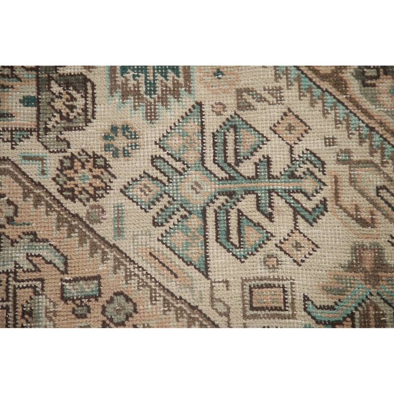 Hand Knotted Oriental 100% Wool Carpet Traditional Medallion Peach Tabriz Area Rug - 9' 9'' X 6' 5''