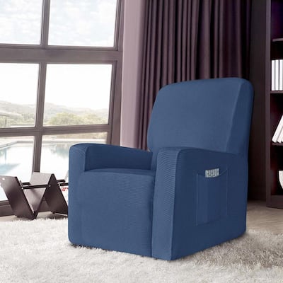 Enova Home Stretch Spandex Jacquard Recliner Chair Slipcovers with Elastic Bottom Side Pocket