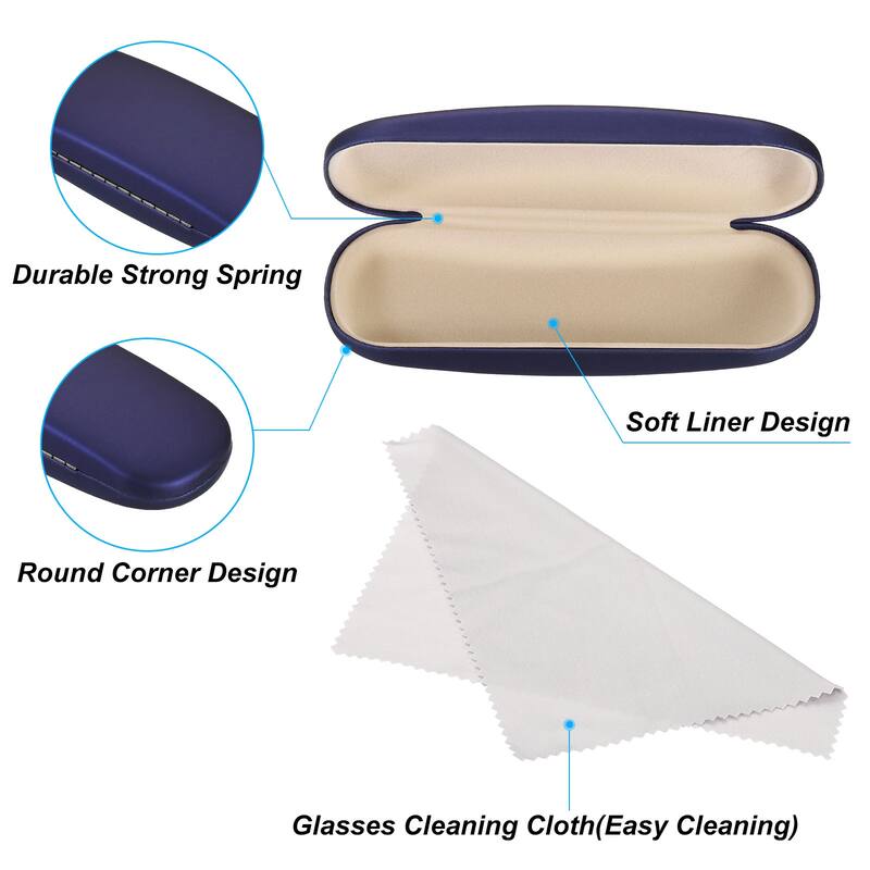 Glasses Case Hard Shell, Eyeglass Case Unisex for Women Men Glasses, Blue
