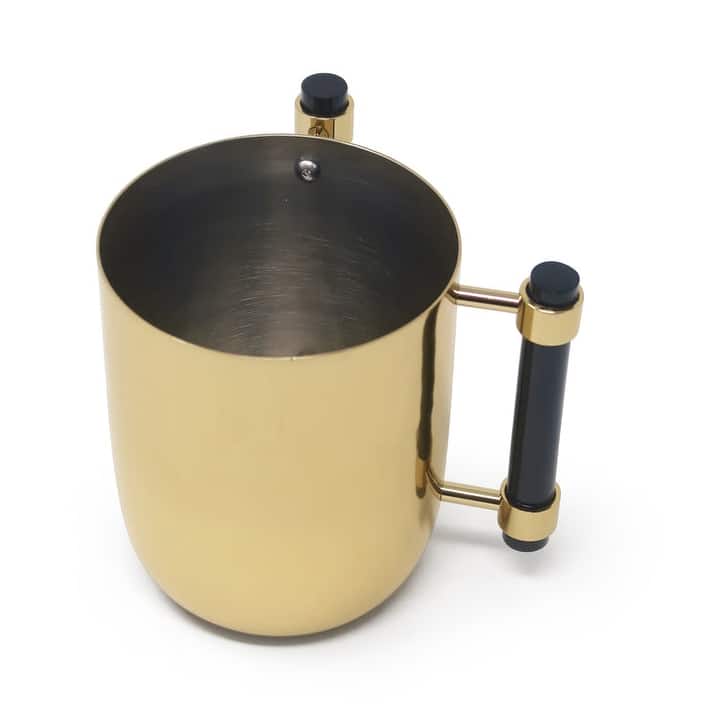 Metal Wash Cup Gold with Cylinder Handles - 5.1"H