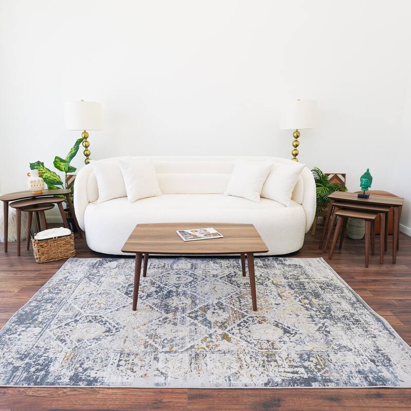 GDFStudio - Deny Modern Solid Wood 37.5" Rectangular Living Room Coffee Table