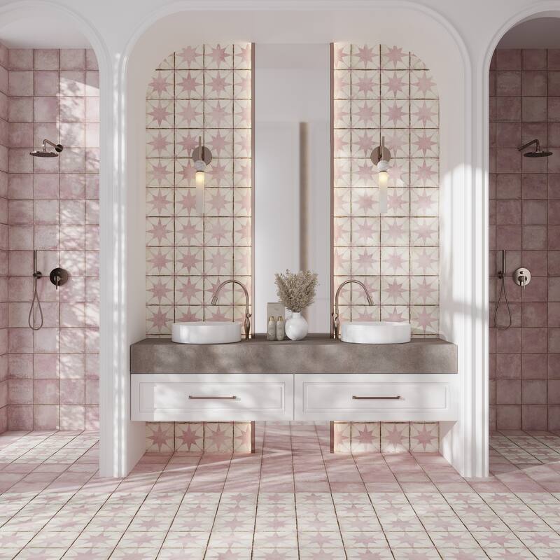 Faenza 8x8 Dusty Pink Porcelain Square Wall and Floor Tile (6.46 sq ft/case) - 15 Pack