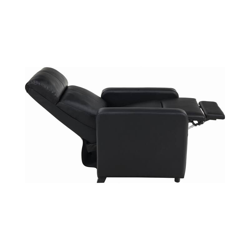 Warren Black Upholstered Push-Back Recliner
