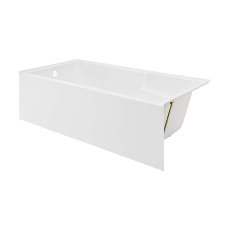 Voltaire 72" x 36" Left-Hand Drain Alcove Bathtub with Apron and Armrest - 72x36 Left