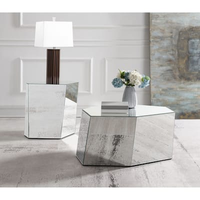 Capella Mirrored Coffee And End Table Set Silver