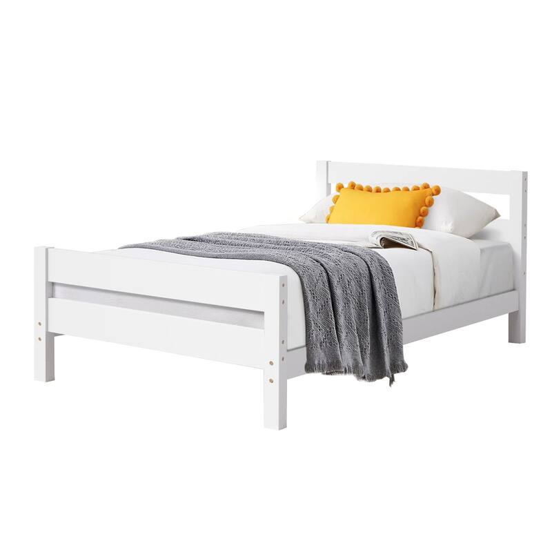 Royalcraft Modern Solid Wood Platform Twin Bed Frame Bed Bath