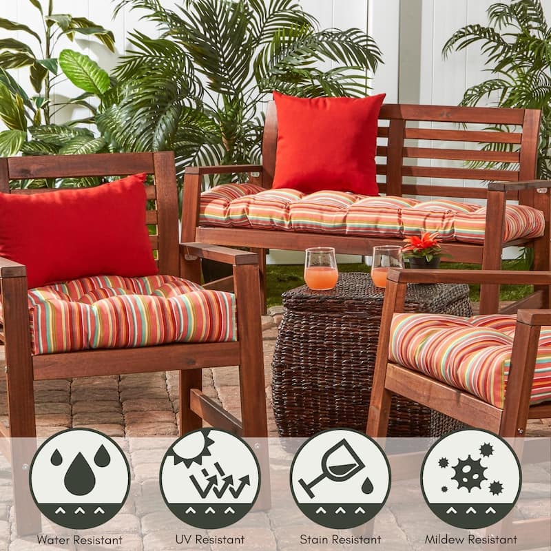 Coastal Stripe 18-inch x 51-inch Outdoor Bench Cushion (Cushion Only)