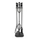 preview thumbnail 1 of 3, Achla Designs Plymouth Set of 4 Fireplace Tools w/Rectangular Base, 29.5 Inch Tall, Black