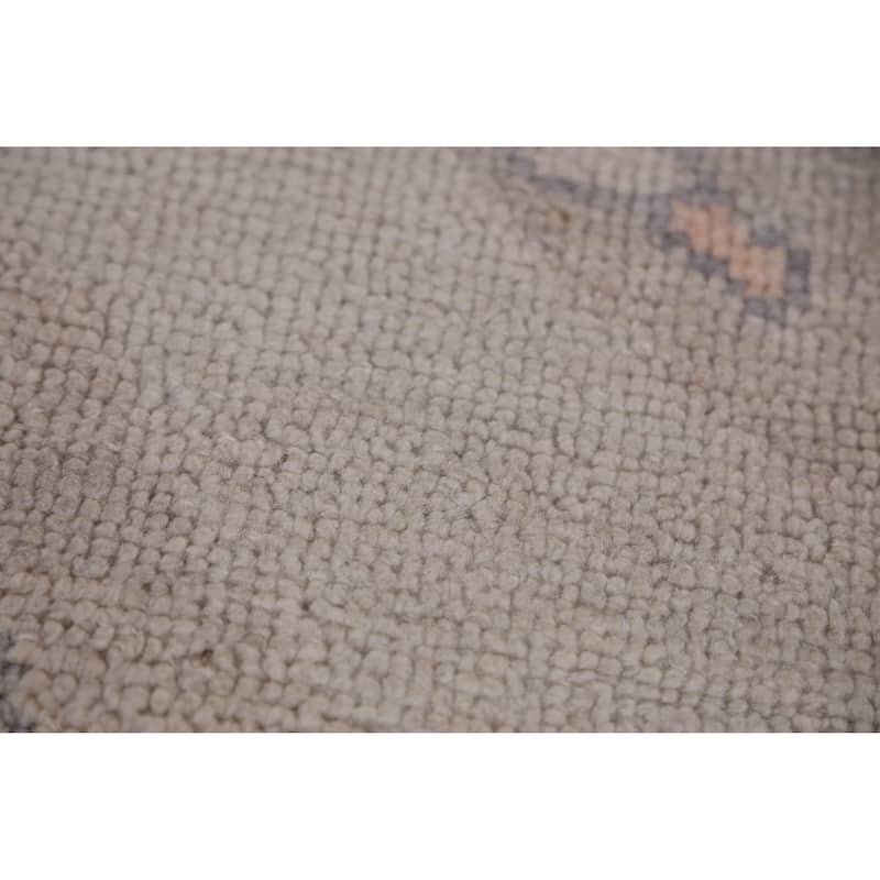 Hand Knotted Oriental 100% Wool Carpet Transitional Geometric Beige & Ivories Oushak Area Rug - 12' 0'' X 8' 10''