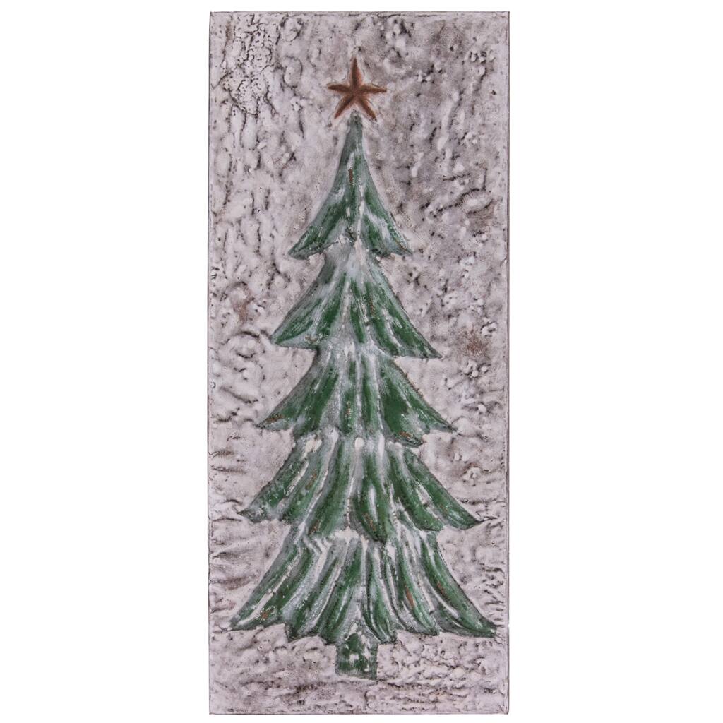 Seasonal Abode Metal Embossed Christmas Tree Wall Decor