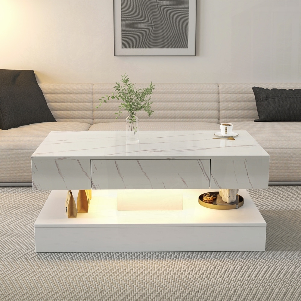 Coffee Table with LED Lights