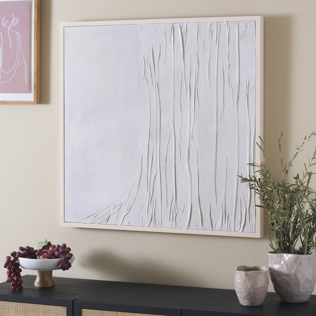 SAFAVIEH Home Iron It Out 36-inch Offwhite Framed Mixed Media Art - Off White