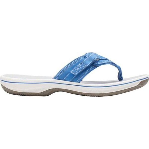 clarks breeze sea flip flops blue