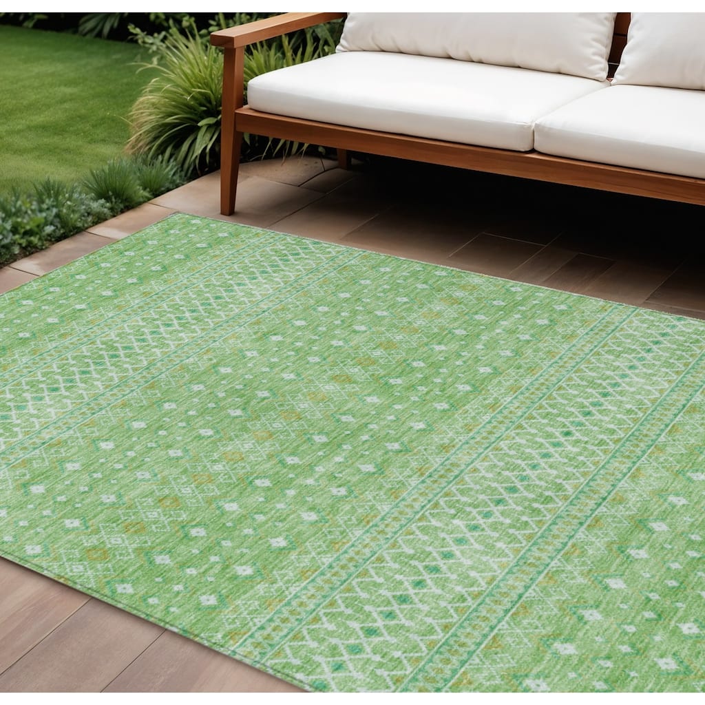HomeRoots Tribal Transitional Rectangle Outdoor Rug