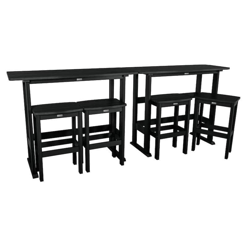 Lehigh 6-Piece Outdoor Balcony Set - Bar-height - Black