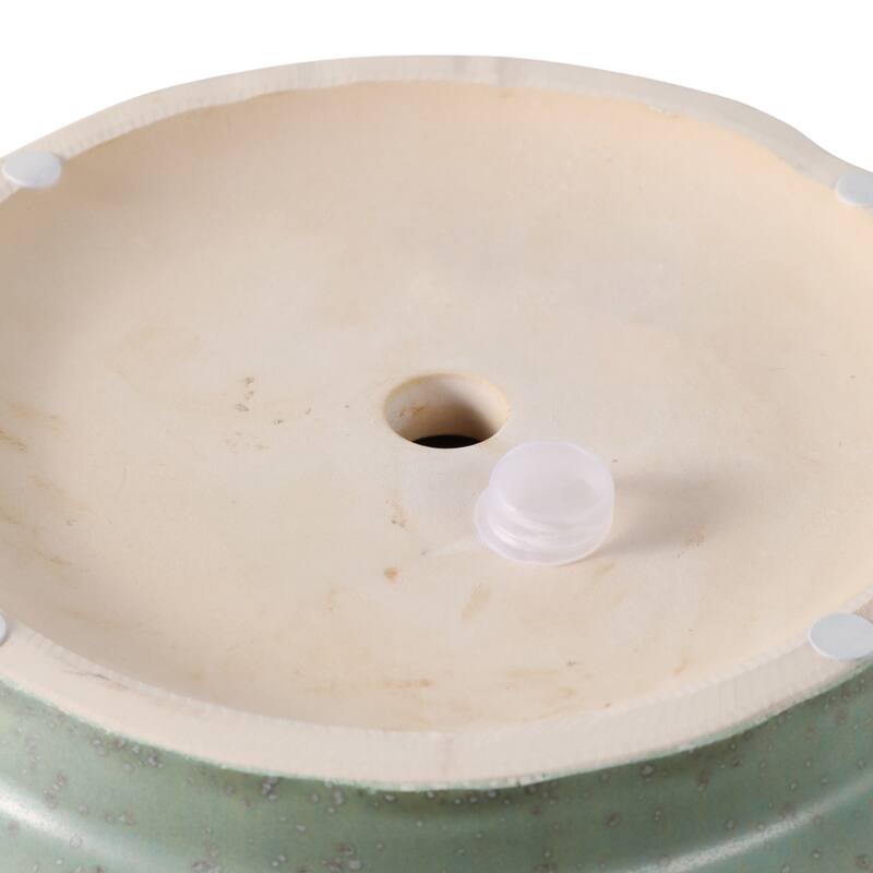 Ceramic Stone Planter Pots with Drainage Holes and Glossy Glazed Finish
