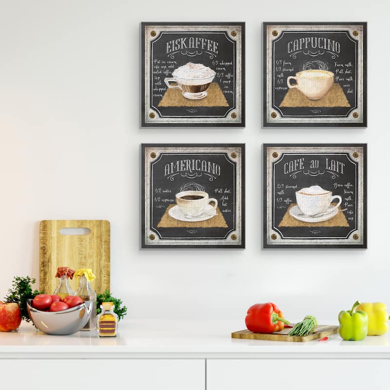 Chalk Americano, Café au Lait, Cappuccino, Eiskaffee by Lynnea Washburn Canvas Art Prints