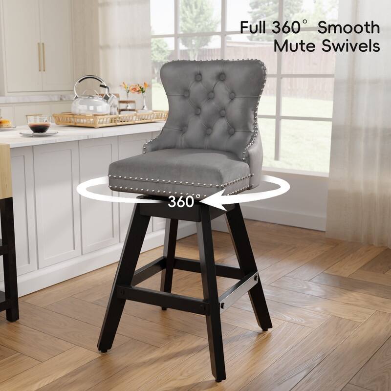 Swivel Velvet Leisure Style Bar stools Set of 8