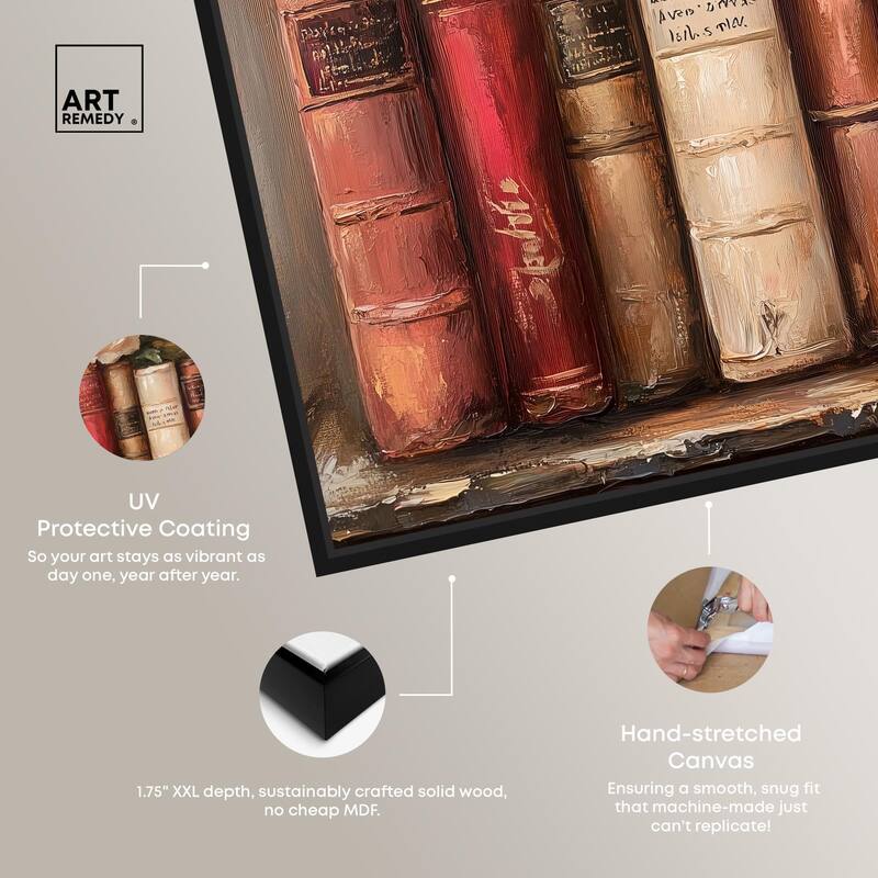 Bookshelf Bouquet III Canvas by Art Remedy
