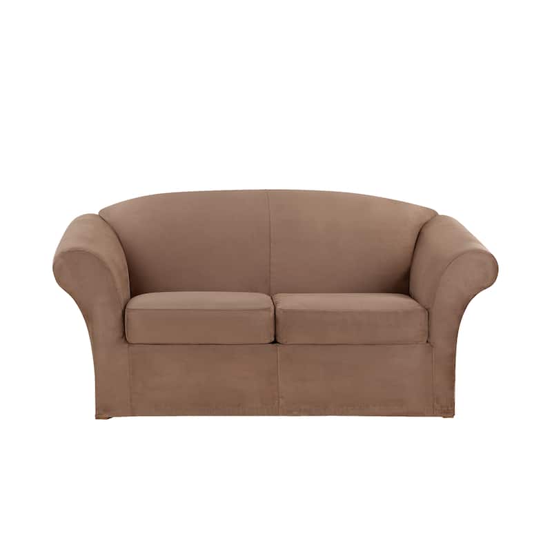 SureFit Ultimate Stretch Suede 3 Piece Loveseat Slipcover