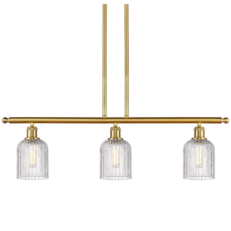 Innovations Lighting 516-3I-10-36 Bridal Veil Pendant Bridal Veil 3 - Satin Gold / Clear