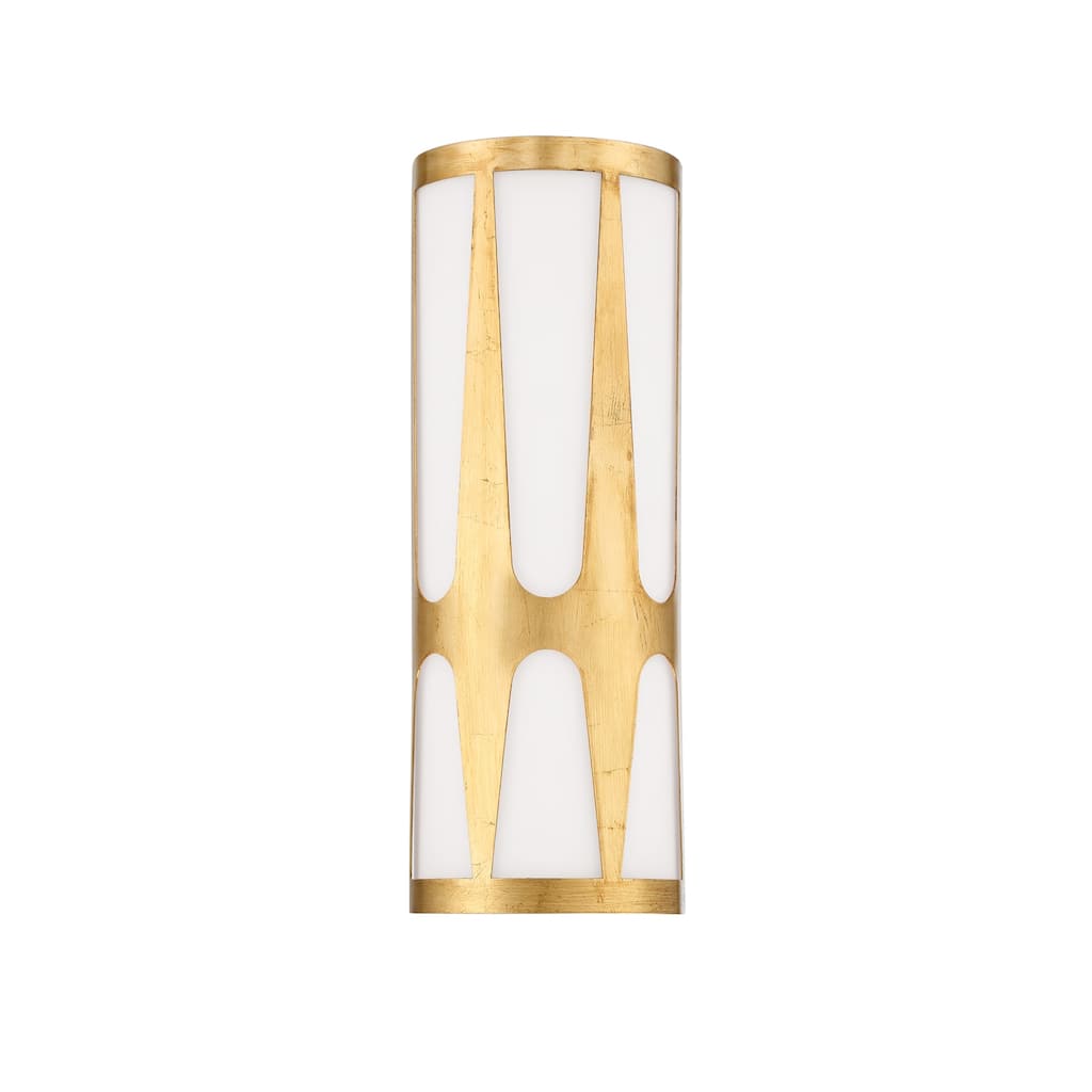 Royston 2 Light Antique Gold Wall Mount - 6.75'' W x 17.75'' H x 3.375'' D