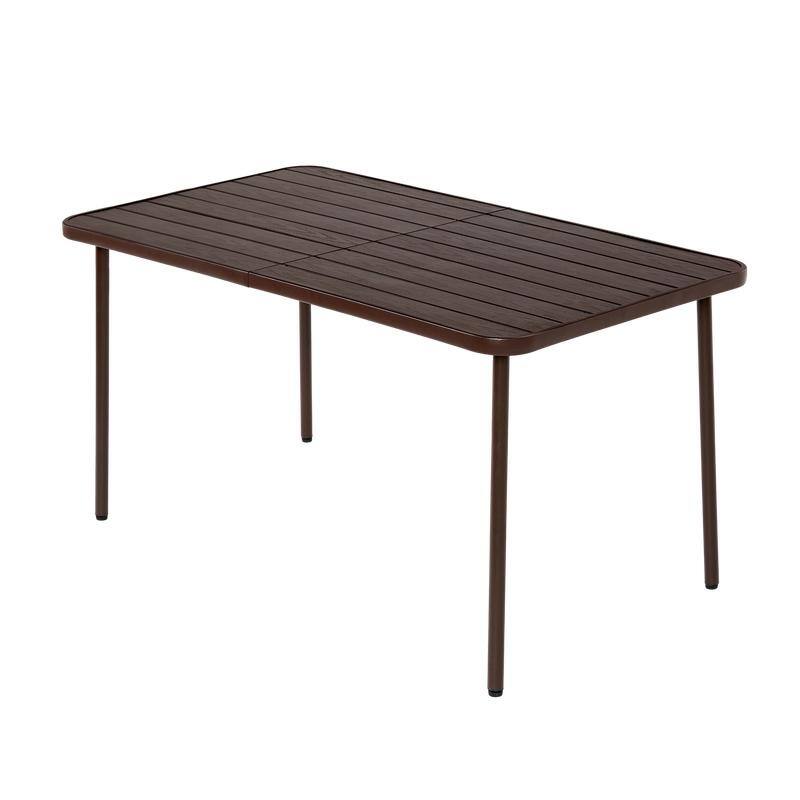 7 Pieces Patio Dining Set, Plastic chair and steel table Outdoor Set - N/A