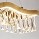 preview thumbnail 10 of 14, Modern 1-Light LED Crystal Chandelier Island Lights for Dining Room - W 33.5" x H 9" x D 7.9"