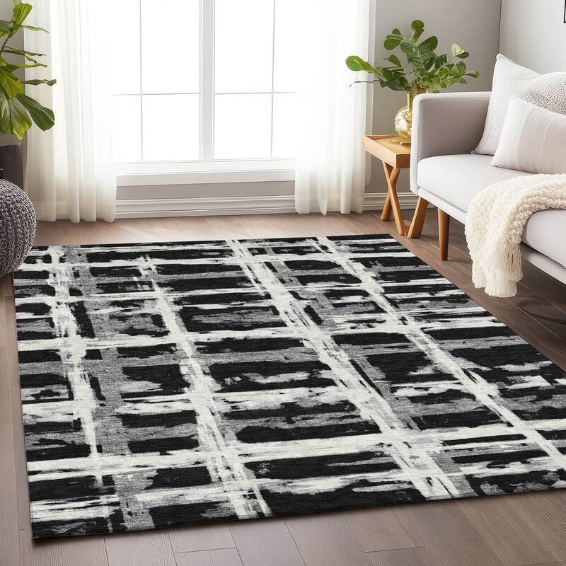 Premium Washable Super Soft Transitional Mayfield Rug - Black - 5' x 7' 6" - Rectangle