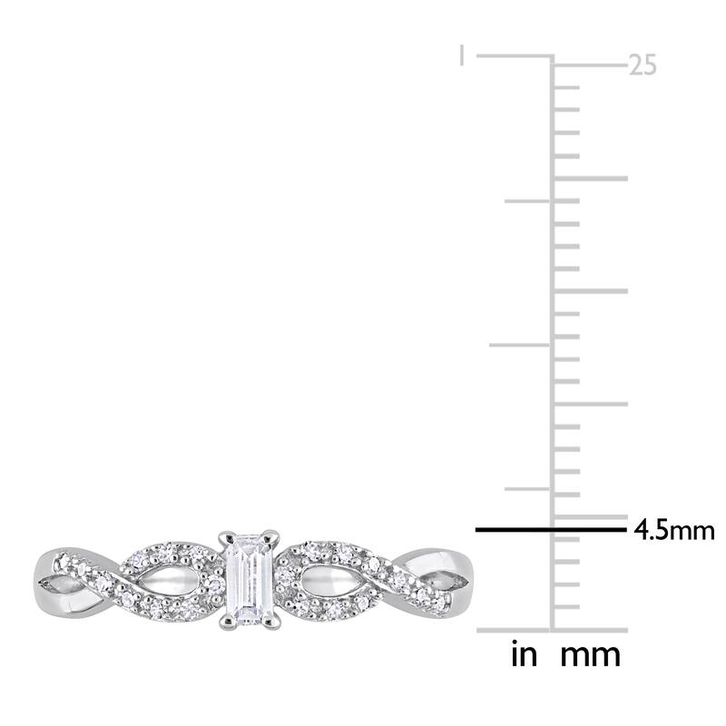 Miadora 1/10ct TDW Diamond and Created White Sapphire Open Infinity Ring in Sterling Silver