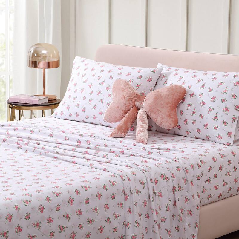 Betsey Johnson Velvety Soft Plush Novelty Throw Pillows - Cherries, Heart or Bow Decorative Pillows