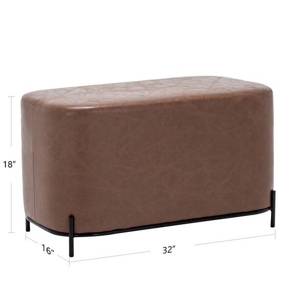 dimension image slide 6 of 7, WOVENBYRD 32" Modern Decorative Bench with metal base