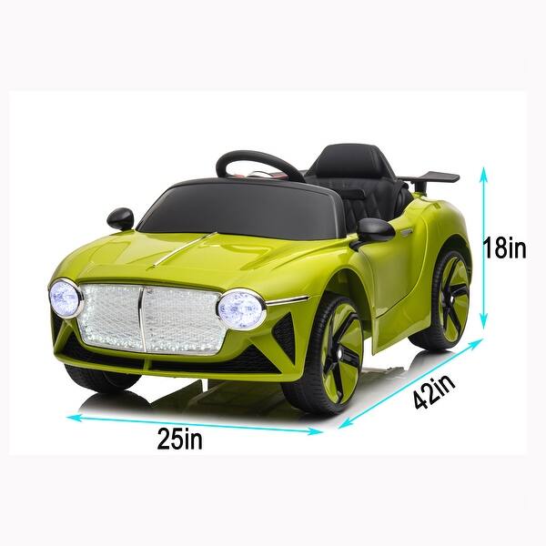 slide 2 of 28, 12V Kids Ride-On Car with Remote Control, Music, LED Lights, and Double Doors for Ages 3-6 Green