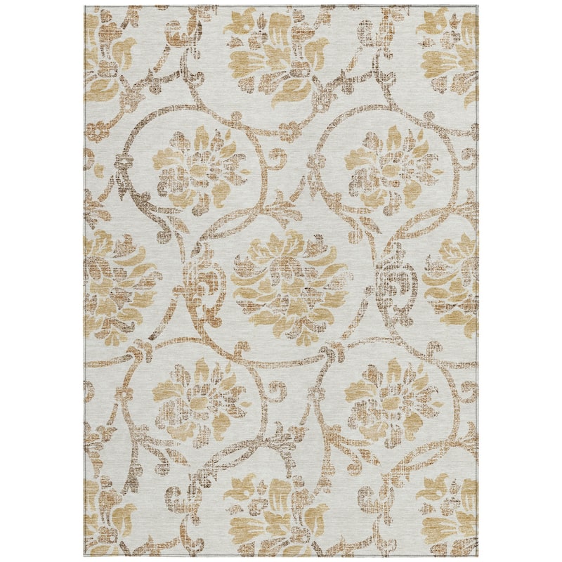 HomeRoots Floral Traditional Rectangle Outdoor Rug