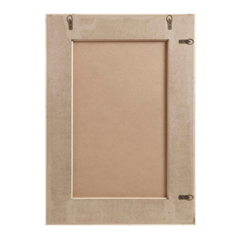 Martha Stewart Naomi Rectangular Wood and Rattan Mirror
