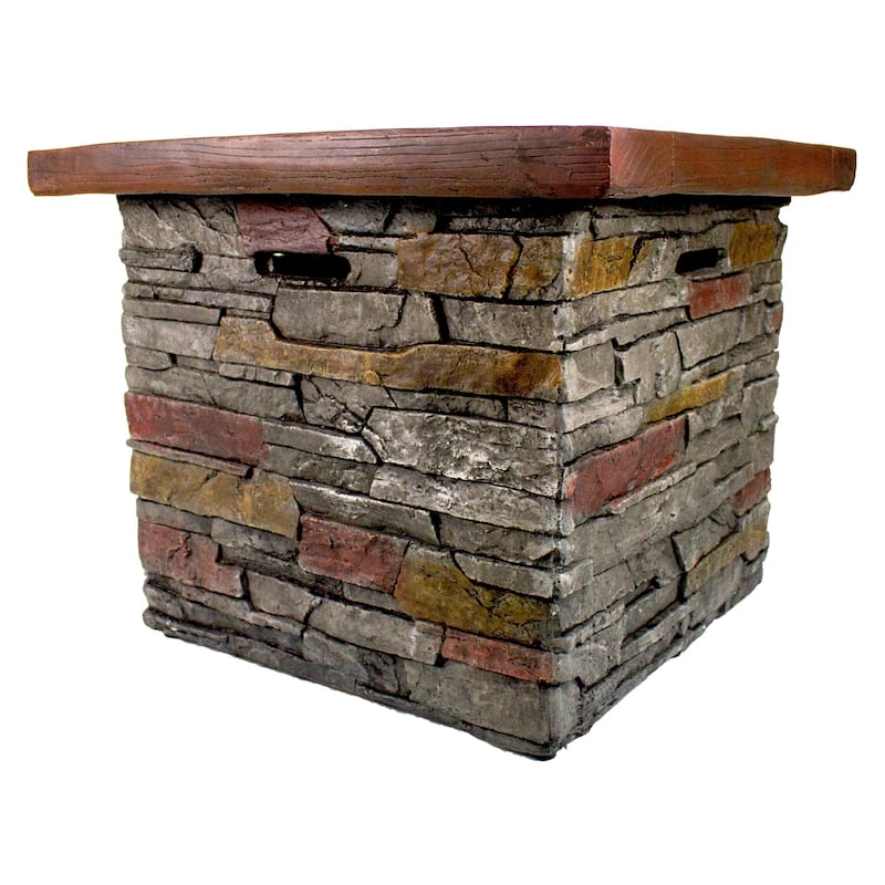 30.25" Classic Stone Square Gas Fire Pit