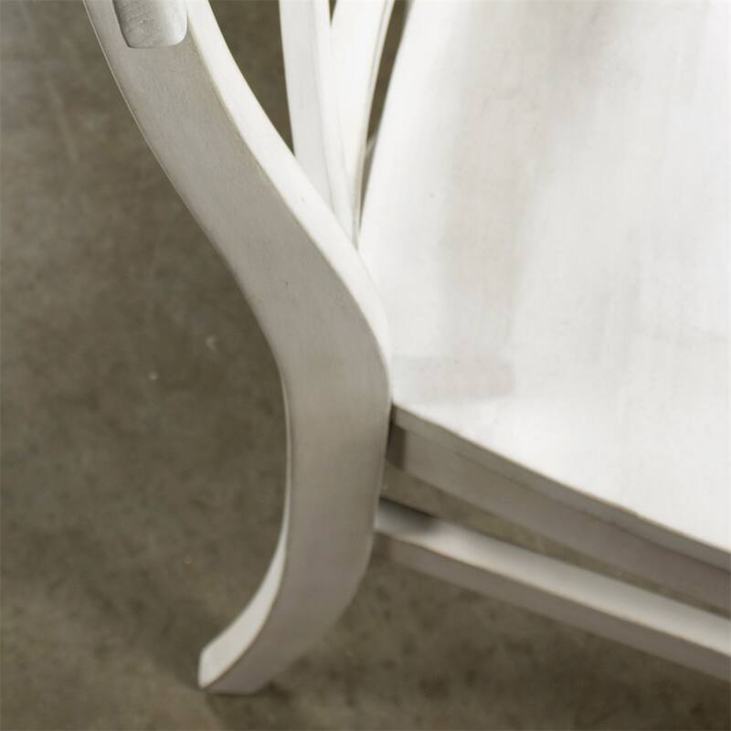Cross-back Dining Side Chairs in Set of 2,Smoky White Finish