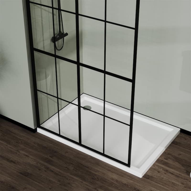46" X 72" Shower Screen Walk-in Wet-room Black