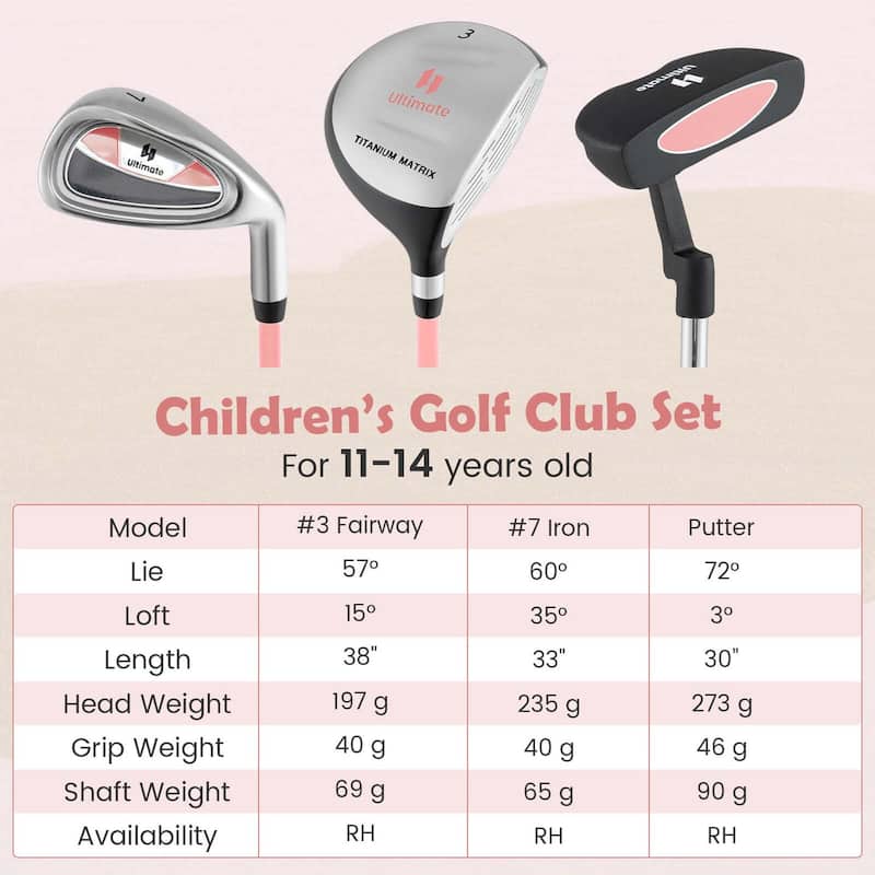 Ultimate Junior Golf Club Set for Children Includes 165CC #3 Fairway - See Details