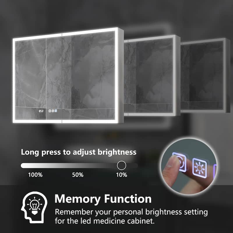 ExBrite Led Lighted Medicine Cabinet Recessed or Surface with Mirrors