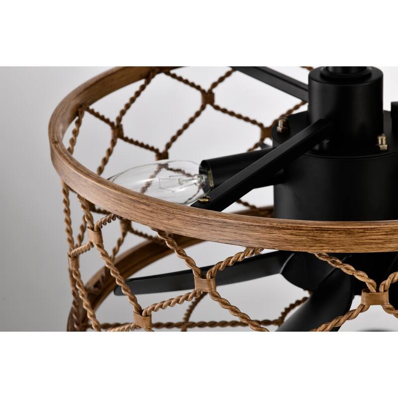 16 Inch Modern Wood Grain Fandelier