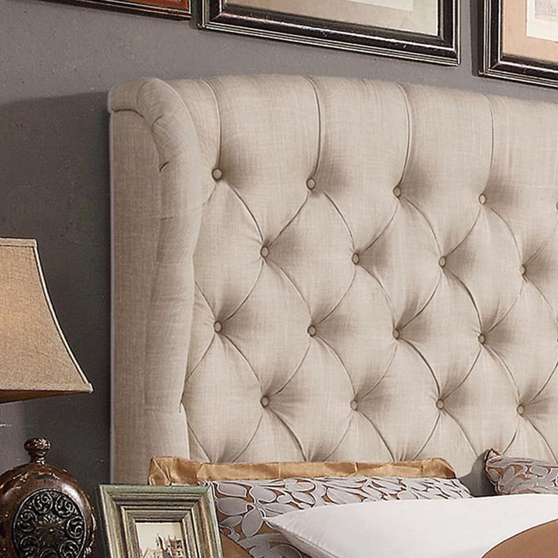 Moser Bay Florence Button Tufted Wingback Upholstered Standard Bed