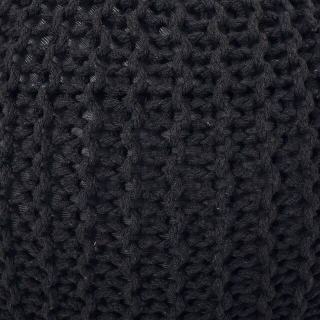 Abena Knitted Cotton Pouf by Christopher Knight Home