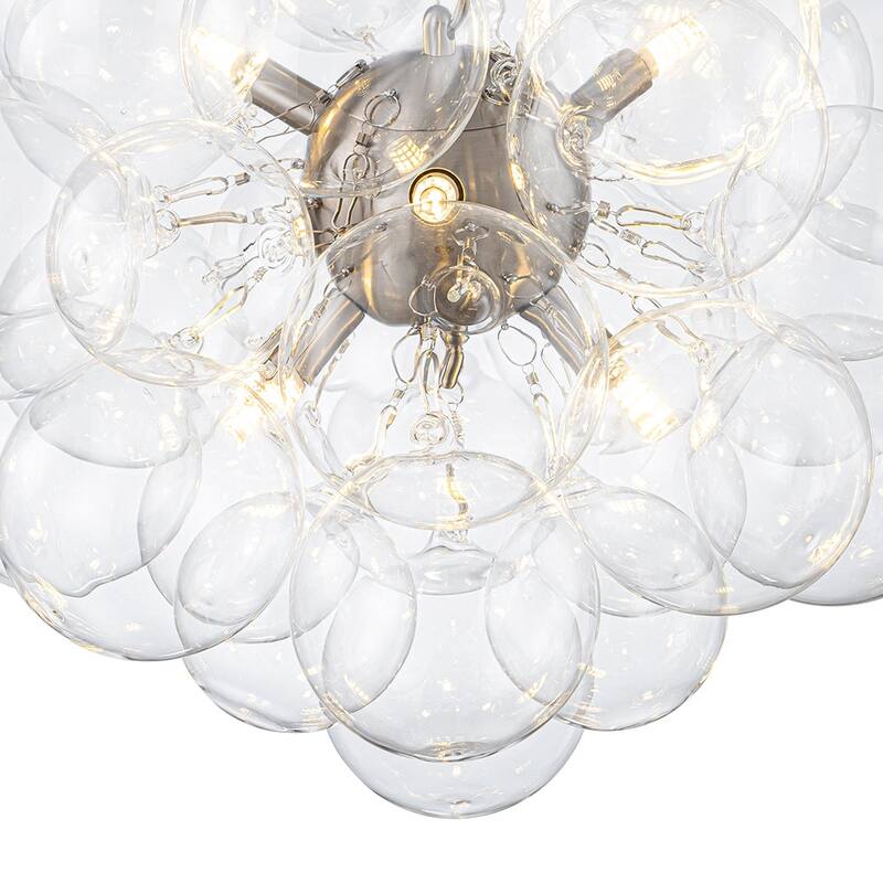 Glam 6-Light Dimmable Cluster Glass Globe Bubble Chandelier