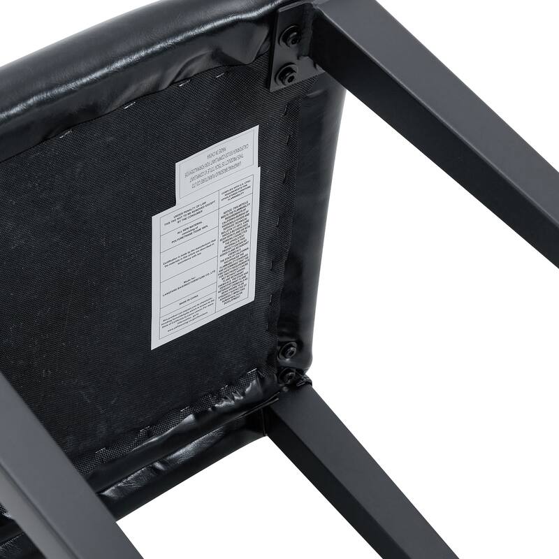 Leather Dining Chair Set of 2 High Back Armless Side Chair Soft Cushion Chair with Metal Legs for Living Room Kitchen