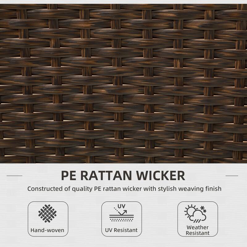 Outsunny 2 Piece PE Rattan Outdoor Dining Chairs with Cushion, Patio Wicker Dining Chair Set with Backrest, Armrests for Patio