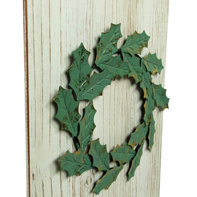47.5" Red Buffalo Plaid Wooden Noel Christmas Wall Sign
